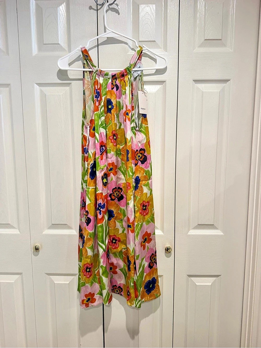 French Floral Maxi Dress in Pink & Green NWT